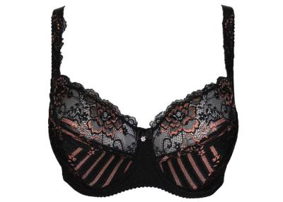 China Beautiful 95E Lace 3 Part Cup Bra Sexy Mysterious Bras with Bow / Rhinestones for sale