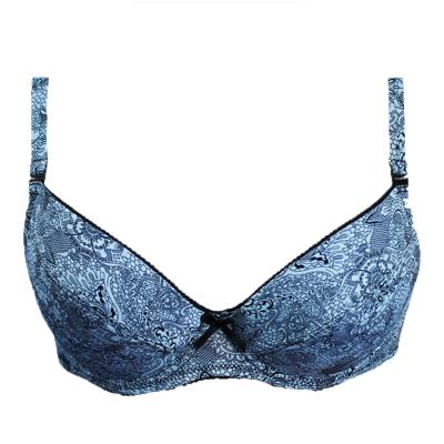 China American Brand Quality Microfiber Fabric Print Flower Bra Soft Underwired Plus Size Bras Customized for sale