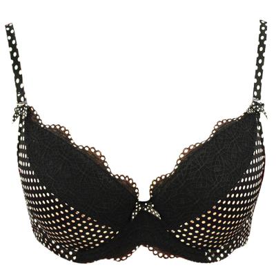 China With Bow Lace Underwire Bra Vintage Polka Dots Women Plus Size D E Cup Bralette for sale