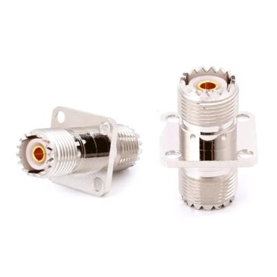 중국 Female To Female 4 Holes Flange Adapter SO239 UHF Connector Female To Female RF PL259 Adapter 판매용