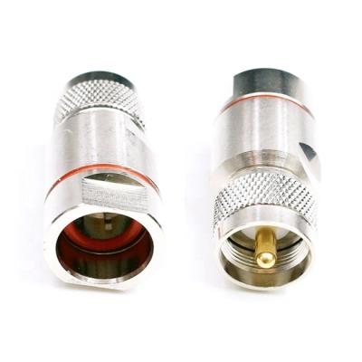 Cina PL259 SO239 Male Flange RF Plug UHF Brass Nickel Plated Connector For 1/2 Feeder Cable in vendita