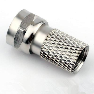 China Zinc Alloy / Copper Alloy RF Coaxial Cable RG6 Connector F Type Male Twist On Connector / F Connector for sale