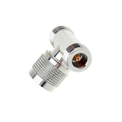 China Microwavve 3 Way N Male To Dual N Female Connector T Type Wifi Antenna Adapter for sale