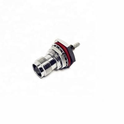 China Communicate Professional Skywindow Crimp RF Coaxial Female Connector TNC Bulkhead For RG316 RG174 RG178 Cable for sale