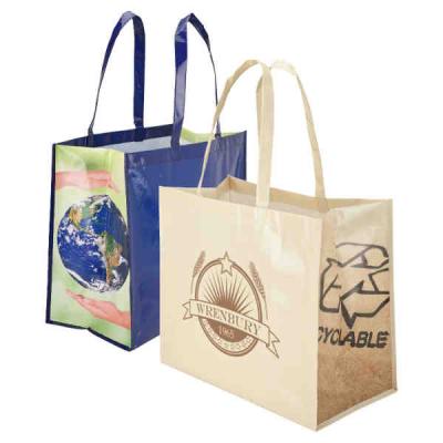 China 100% Eco-friendly Roto Gravures Printing Promotional Reusable RPET Shopping Bag for sale