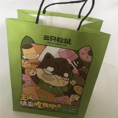 China Eco-friendly custom made eco-friendly logo printing can be loaded with food cartoon kraft paper bag for sale