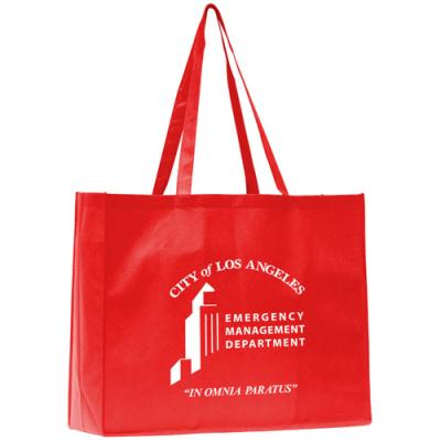 China 100% Eco-friendly Promotional PP Coated Eco TNT Custom Printed Recycled Non Woven Grocery Handle Bag for sale