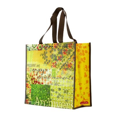 China 100% Eco-friendly Colorful Printed Laminated Nonwoven PP Fabric Shopping Bags for sale