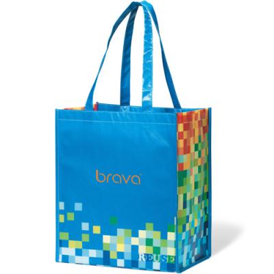 China 100% Logo Woven Shopping Folding Portable Laminated Non Custom Eco-Friendly Tote Bag for sale