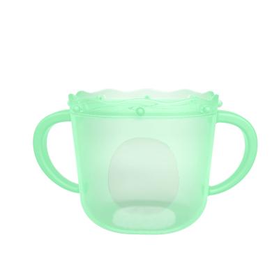 China BPA Free Silicone Baby Sippy Cups with Handles Kids baby snack cup Toddler Silicone Cup for sale