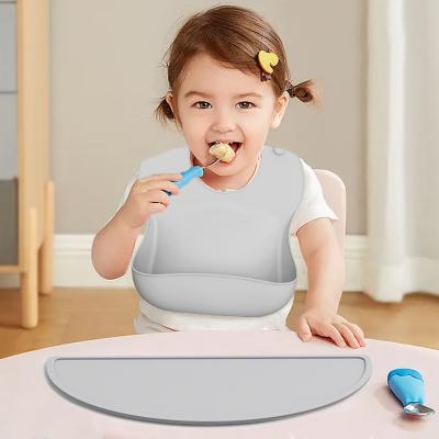 China BPA Free BPA free food grade waterproof Strong suction Toddler Plate Training Bowl baby silicone dishes Kids feeding set for sale