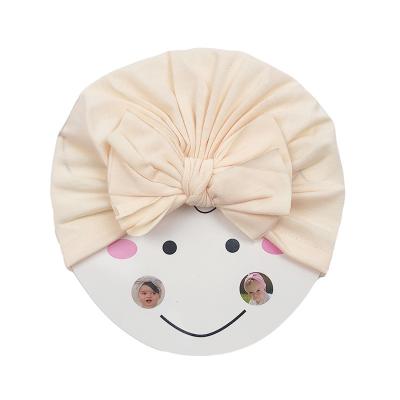 China HEADBAND RTS Fashion Wholesale Pure Color Soft Cotton Spdandex Headwrap Headband Newborn Infant Baby Girls Knot Bow Hair Turban for sale