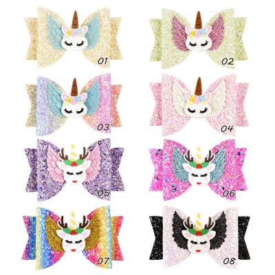 China Party Holiday Wedding Daily Life Wholesale Pretty Baby Hair grip Headwear Accessories Girls Hair Bows Elk Cute Unicorn Hair Clips for sale