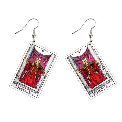 China High Quality Vintage Tarot Card Resin Earrings Custom Double Sided Acrylic for sale