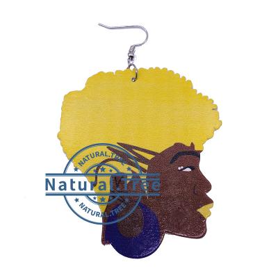 China Other Hot African Ladies Afro Wooden Earrings for sale