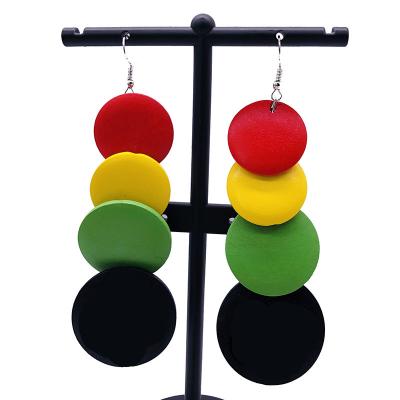 China Big CLASSIC Rasta Woman's Long Jewelry Earrings For Women for sale