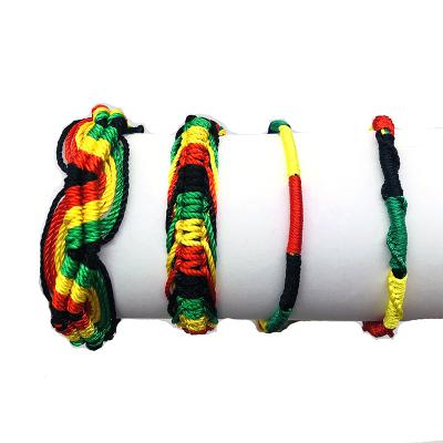 China Jamaica Silk Surfer BOHEMIA Rasta Friendship Bangle Bracelet Cotton Reggae Adjustable Boho Jewelry for sale