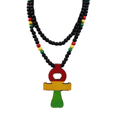 China CLASSIC Ankh Bead Long Rasta Jewelry Necklace For Men for sale