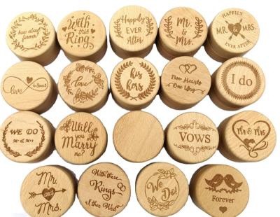 China Wholesale Custom Wooden Round Wooden Rings Holder Wedding for sale