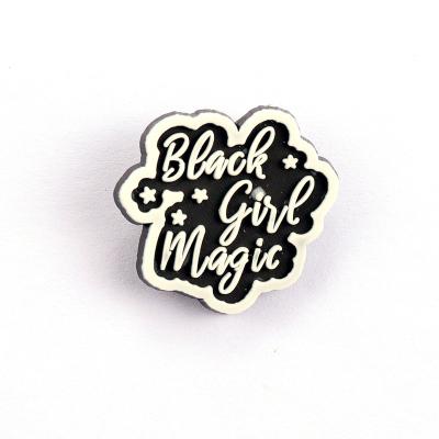 China Magic Shoe Buckle Black Girl Charms Fashion Shoe Accessories For Croc Shoe for sale