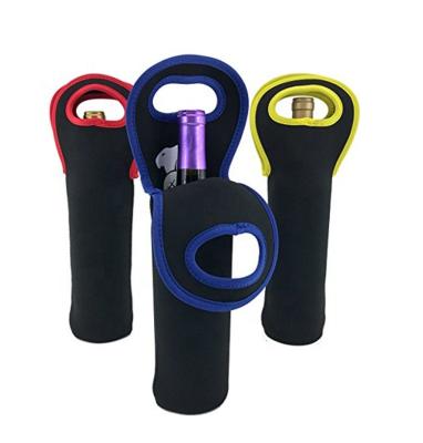 China OEM Wine Tote Neoprene Wine Bottle Bag For 750ml Red Wine / Wine Single Bottle Tote Bag for sale