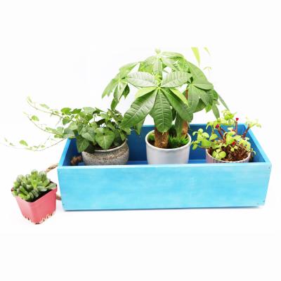 China American Vintage Style Wooden Succulent Planter Pot Outdoor Garden Storage Box for sale