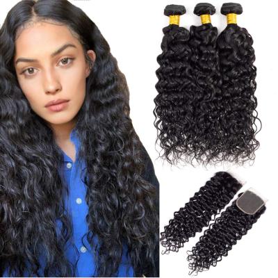 China Raw Virgin Amanda Hair Water Wave Straight/Wave 12A Grade Hair Bundles Distributor With Closure Virgin Hair Extension Vendors for sale