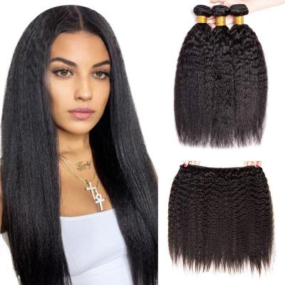 China 100% Virgin Straight Hair Bundles / Closure Curly Human Hair With HD Lace Up Straight Hair Bundle Transparent Frontal Extensions for sale