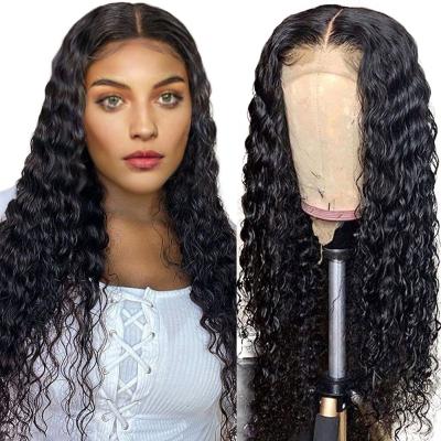 China Full Virgin Hair Water Wave Wigs Brazilian Deep Curly Lace Frontal Wig HD Lace Frontal Wig Brazilian Swiss Straight Closure Wig HD for sale