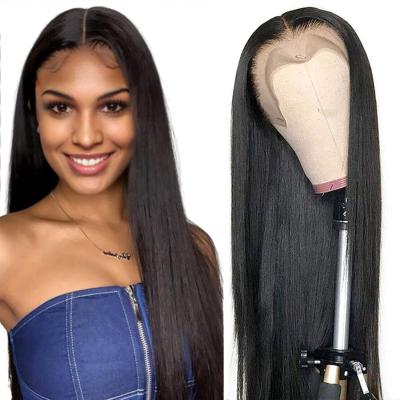 China Straight/Wave/Dangle Cuticle Aligned Hair Wig Pulled Transparent Raw Straight Cambodian Virgin Hair Bone Lace Wig Double Layered Hair for sale