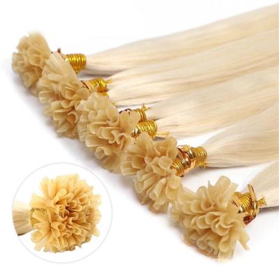 China Wholesale Smoothest Hair U-tip In Raw Hair Extension 100% Hair All Color 100pcs/Pack 613#/27# Double Machine Weft For White Women for sale