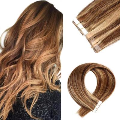 China Wholesale Straight/Body Each Color100% Indian Remy Hair Extension Tape In Hair Machine Double Weft For Women for sale