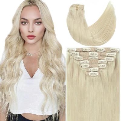 China Directly Seller 100% Raw Brazil Clip In Hair Extensions Virgin Hair Tape In Hair Extensions 613 for sale