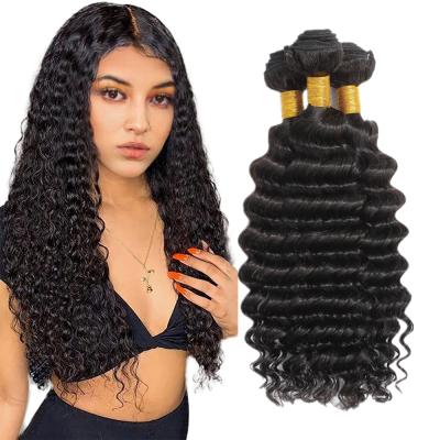 China Natural Virgin Remy Hair Weaving Deep Wave Brazilian Human Hair Bundles Straight Hair Extension Brazilian Hair Extensions for sale