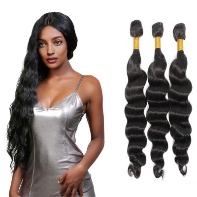 China Virgin Mink Brazilian Human Hair Weave Bundles Deep Loose Straight Hair Extension Black /wave Hair Products for sale