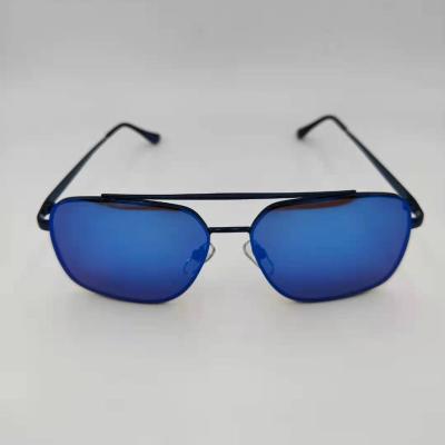 China NEW Fashion Sun Glasses Summer Vintage Sun Glasses Metal Blue Sunglasses For Men for sale