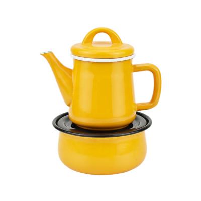 China Sustainable enamel kettle can be heated with test enamel surface product for sale