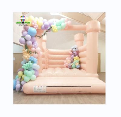 China UV Protective  Flame Retardant  Waterproof Airfun PVC material white inflatable castle commercial inflatable house wedding bouncer house for sale