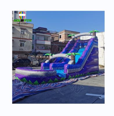 China Indoor & Outdoor Entertainment Airfun Commercial grade tobogan inflable bouncy castle tropical water slide bounce house inflatable waterslide for sale