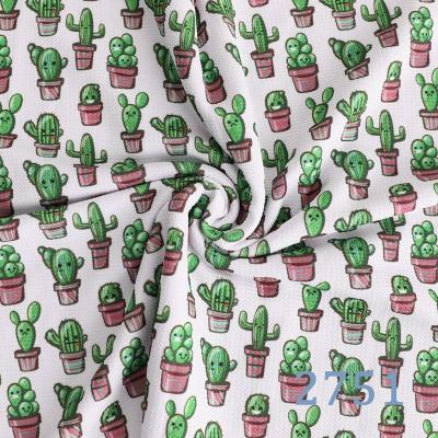 China [Bullet Fabric] 2751 Summer Viable Cactus Printed Liverpool Bullet Fabric For DIY Garment Sewing Supplies for sale