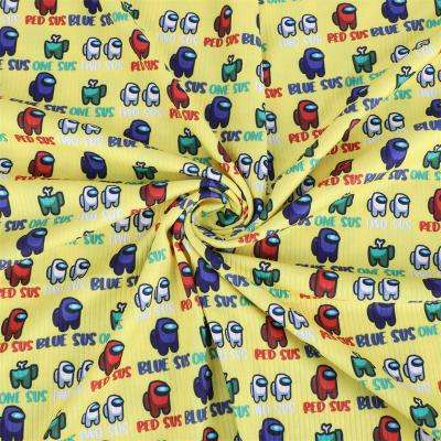 China Custom Printed Eco-Friendly Rib Knit Stretch Fabric Shirt By The Yard For Pants&Shorts for sale