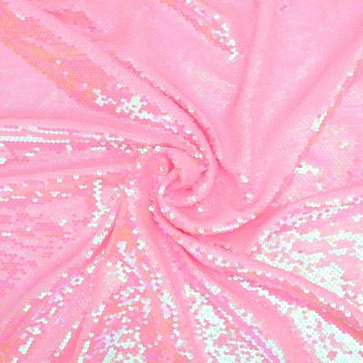 China [sustainable sequin fabric] multiple colors pink reversible sequin fabric for sale