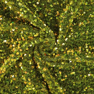 China [Sequin Fabric] Sustainable Green Luxury 4 Way Stretch Embroidery Velvet Sequin Fabric for sale