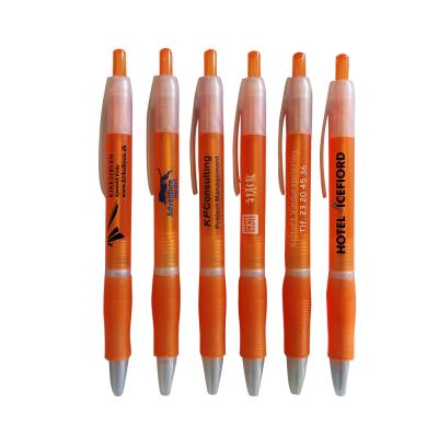 China Hot-selling Orange Color Gift Plastic Customize Pen With Logo for sale