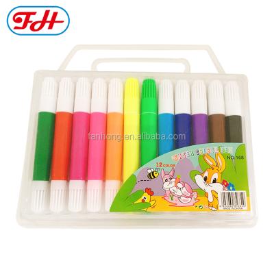 China Kids Paint Water Color Drawing Pen School Stationery Hot Selling Set of 10+2 Double Tip Marker Colors Art Markers for sale