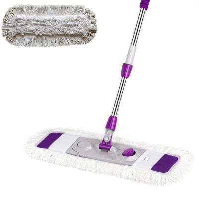 China Factory price viable wet and dry floor cleaning mop 360 degree cotton magic flat broom with telescopic handle for sale