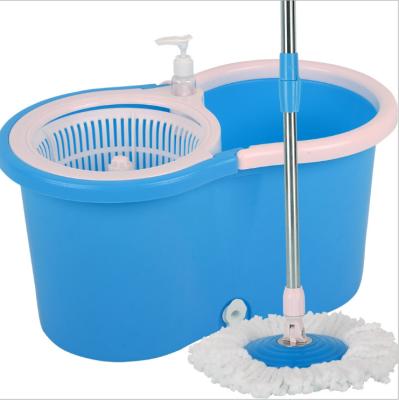 China Durable Plastic Durable Easy Hand Basket Floor Free Rotating Broom 360 Bucket Magic Mop With Soap Dispenser for sale