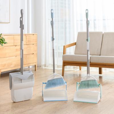 China Household Internet Celebrity Hair Folding Windproof Broom Set Soft Sweep Dust Broom Dustpan Set for sale