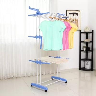 China 2022 Modern Adjustable Iron Coating 3 Tier Clothes Drying Rack Hanger Rack Rack Towel Rack for sale