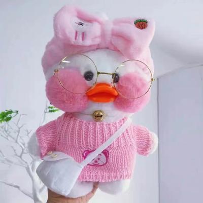 China Cute Mini Duck Lovely Cartoon Plush Toy Coffee House 30cm LaLafanfan Stuffed Soft Kawaii Duck Doll Animal Pillow Children Gifts for sale